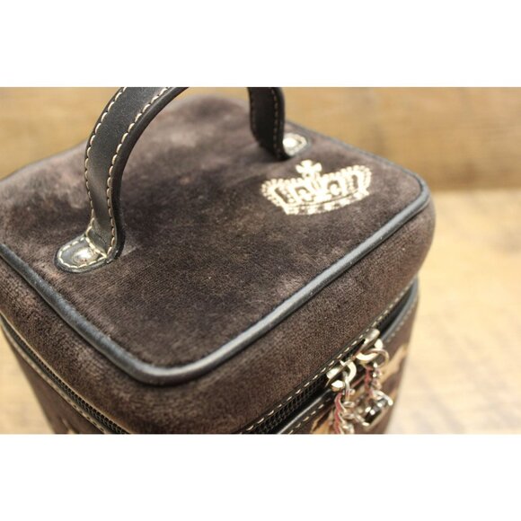 JUICY COUTURE Sugar‎ & Spice Velour Train Case Y2K Embroidered Makeup Bag - Picture 8 of 16